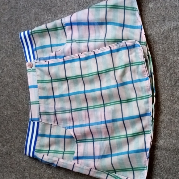 Buru pink plaid and green Lurex reversible tennis skirt - Picture 6 of 11